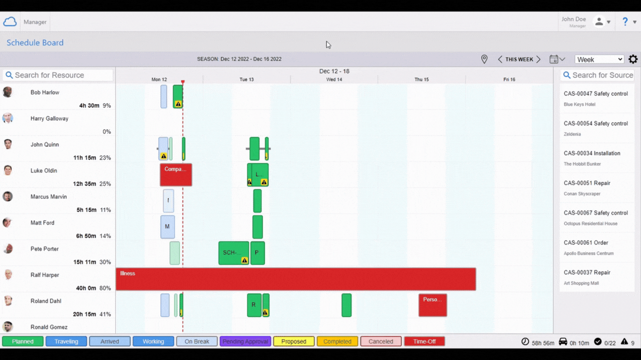 Live preview mode in Schedule Board