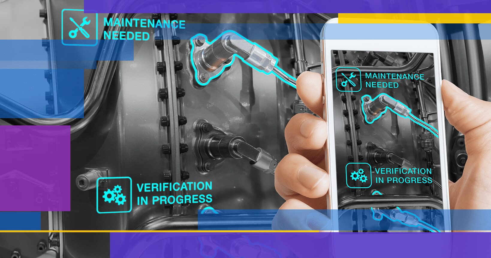 technician performing maintenance with AR technology software