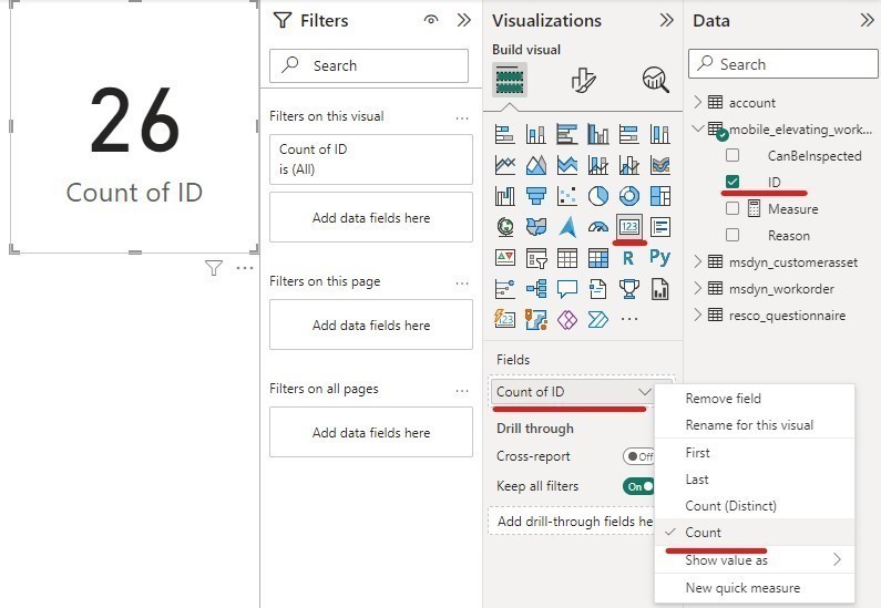 Data visualizations in Resco and Power BI integration