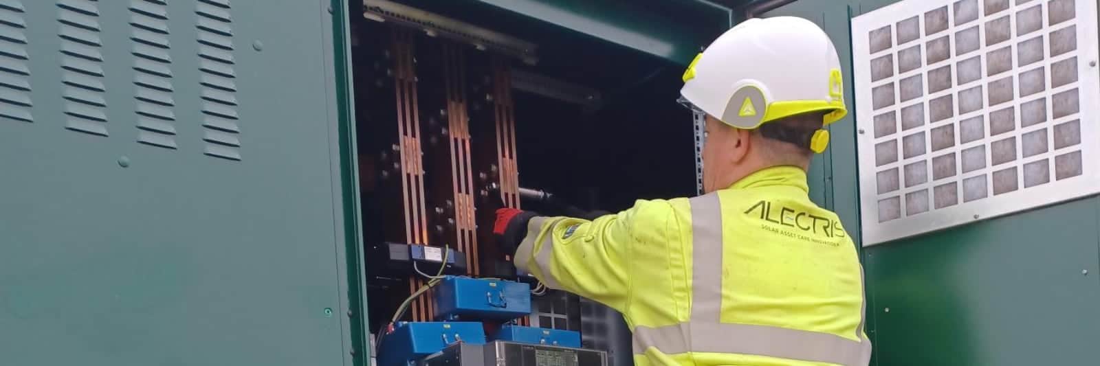 Electrical expert working in the field