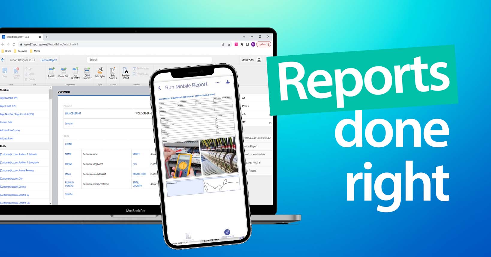 Mobile and desktop reports from resco.Inspections