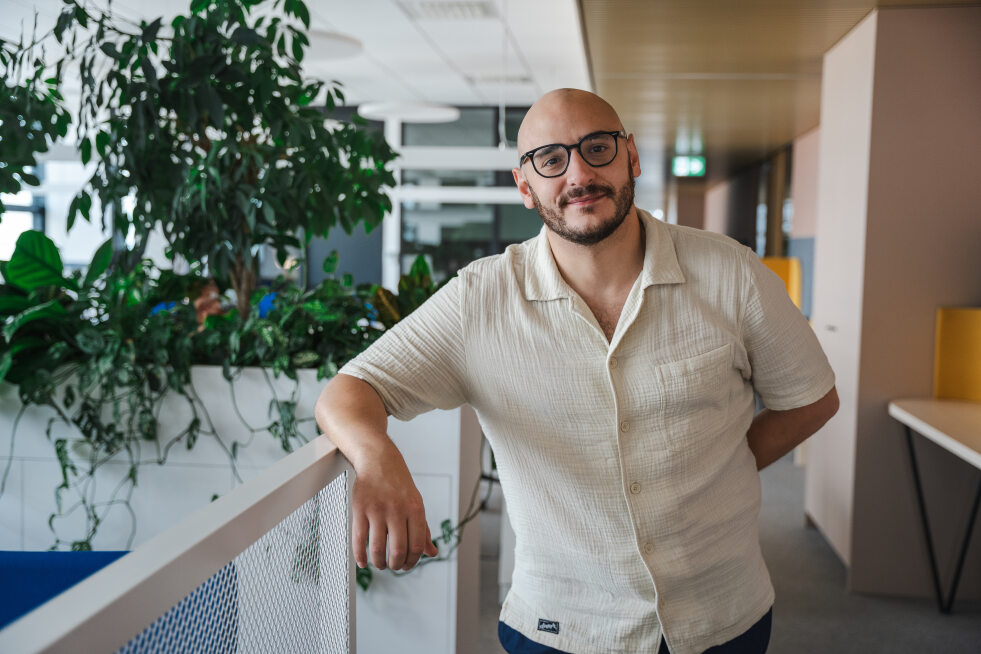 Giuseppe Felice posing in the Resco office