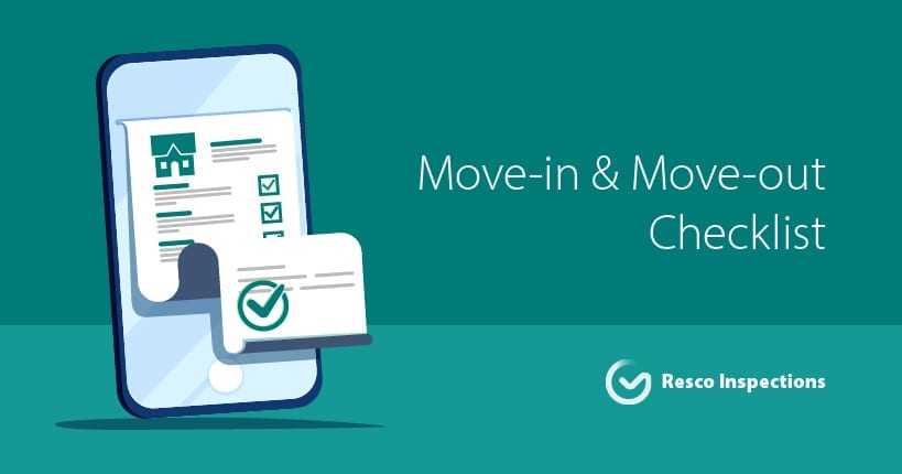 resco inspection with move in move out checklist screen on