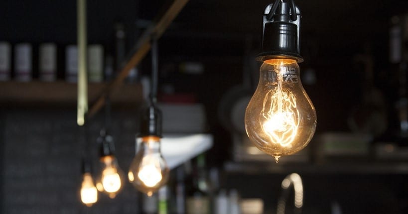 lightbulbs on a dark background