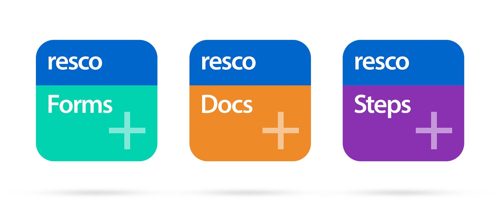 Resco Forms+, Docs+, Steps+ icons