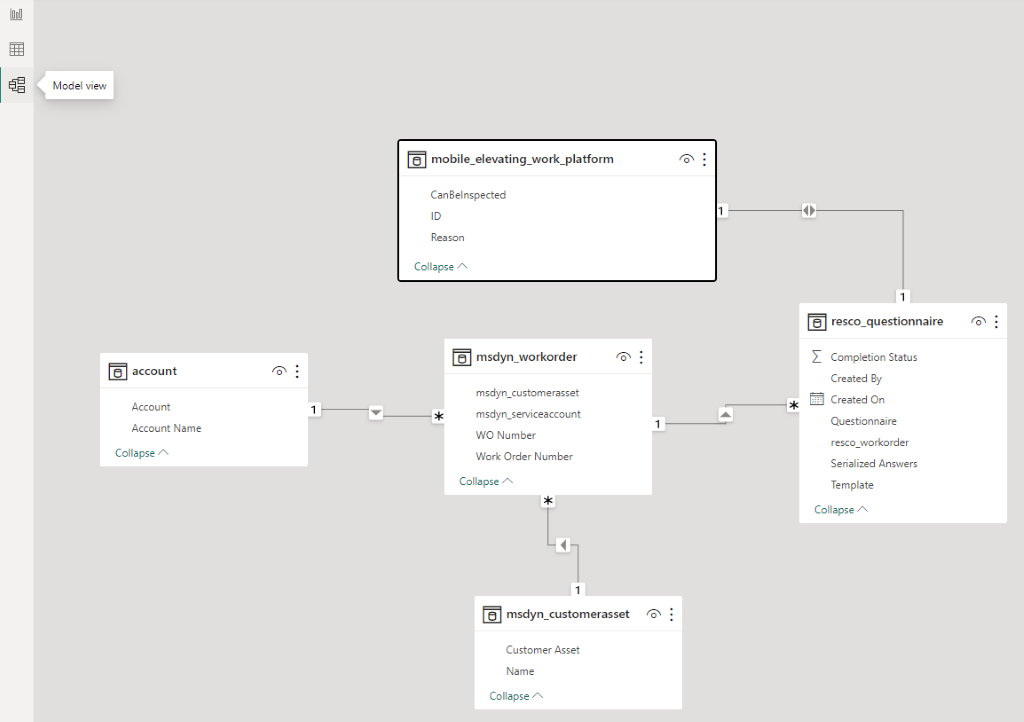 Defininig relationships in Resco and Power Bi integration