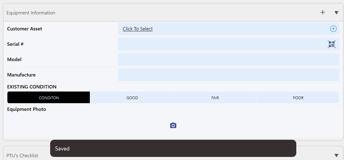 A confirmation toast in Resco questionnaires
