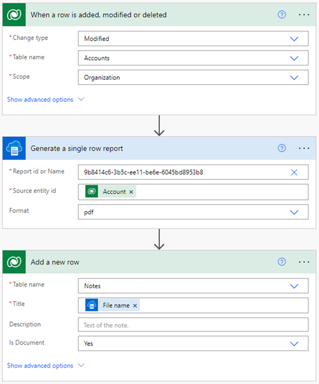 Power Automate Flow for generating documents with Resco Docs Plus