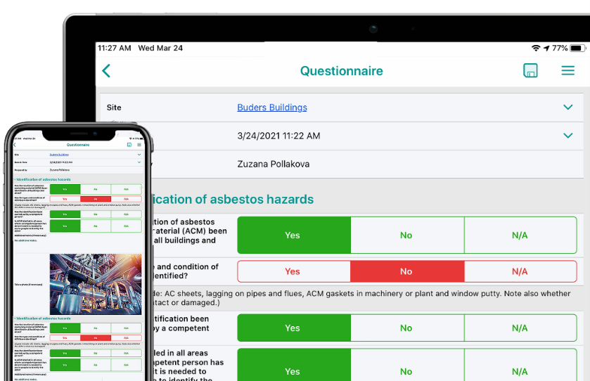 HG Technology color coded inspections questionnnaire