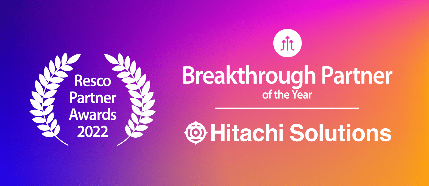 Resco Breakthrough Partner of the Year award certificate for Hitachi Solutions