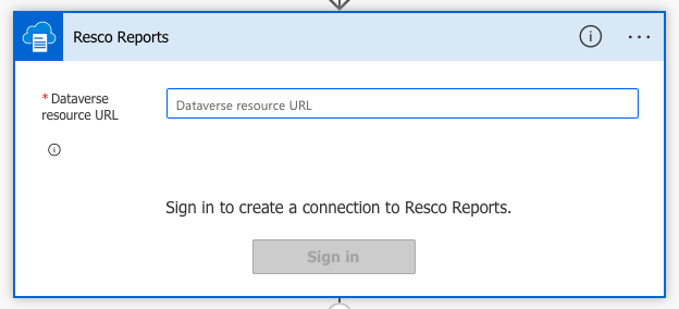 Resco Reports connector Dataverse resource URL 