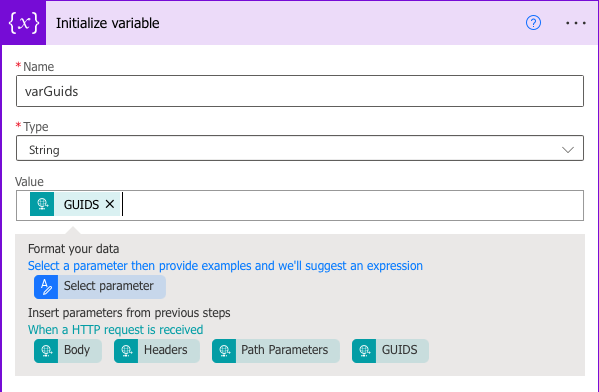 Power Automate flow with variable