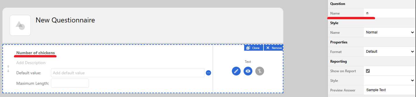 A length of a question in questionnaire