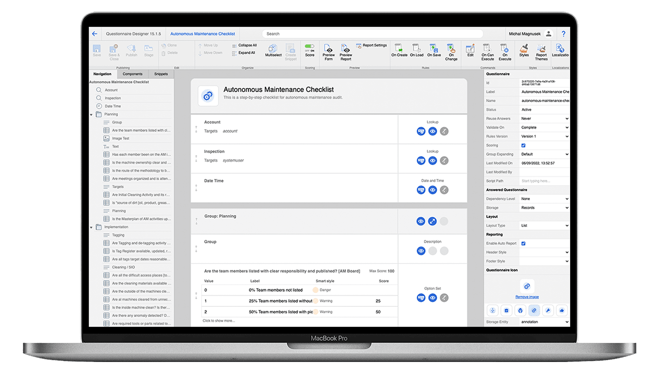 Resco drag and drop questionnaire designer