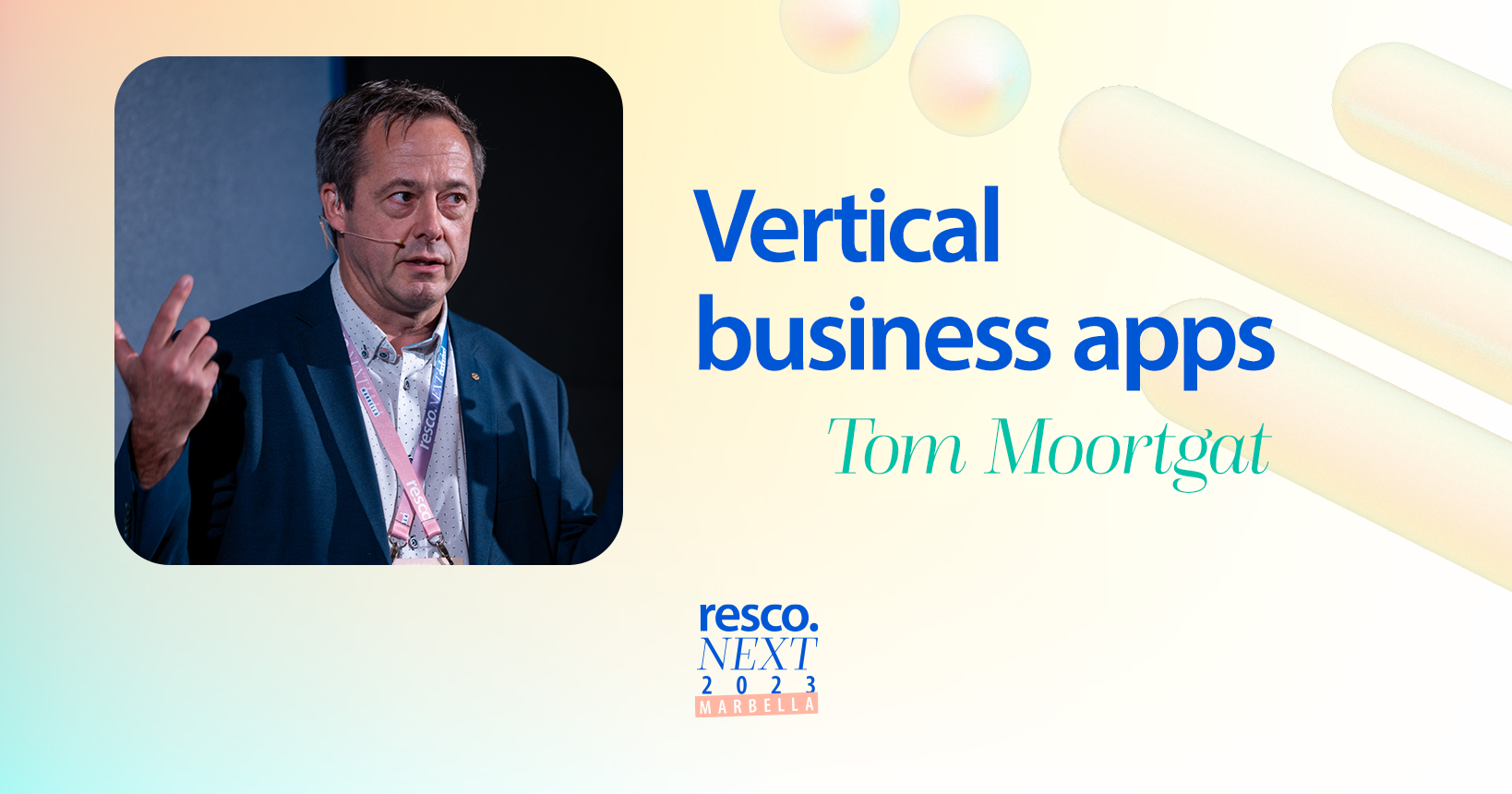 Tom Moortgat discussing vertical business apps on resco.NEXT 2023