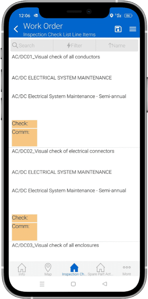 Mobile CRM app showcasing Work Order use case